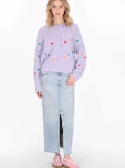 MyMo Damen Pullover in lila - Ausschnitt: Rundhals