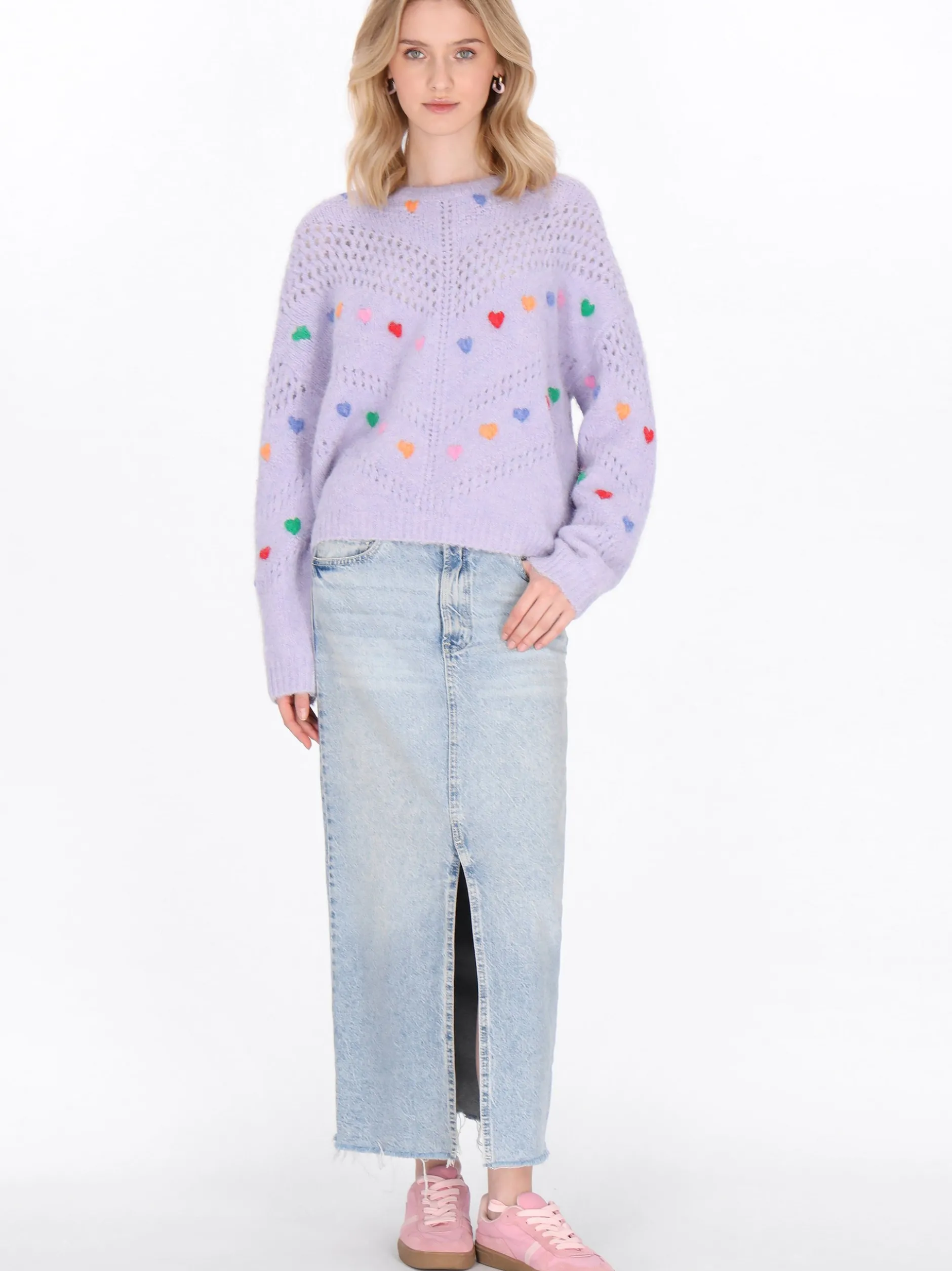 MyMo Damen Pullover in lila - Ausschnitt: Rundhals