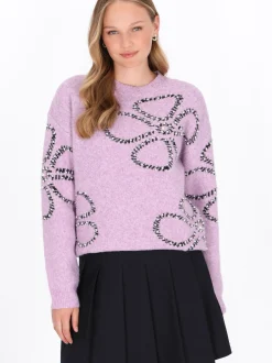 MyMo Damen Pullover in lila - Ausschnitt: Rundhals