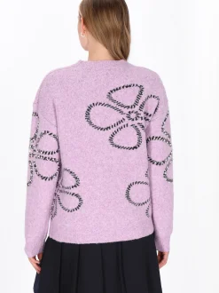 MyMo Damen Pullover in lila - Ausschnitt: Rundhals