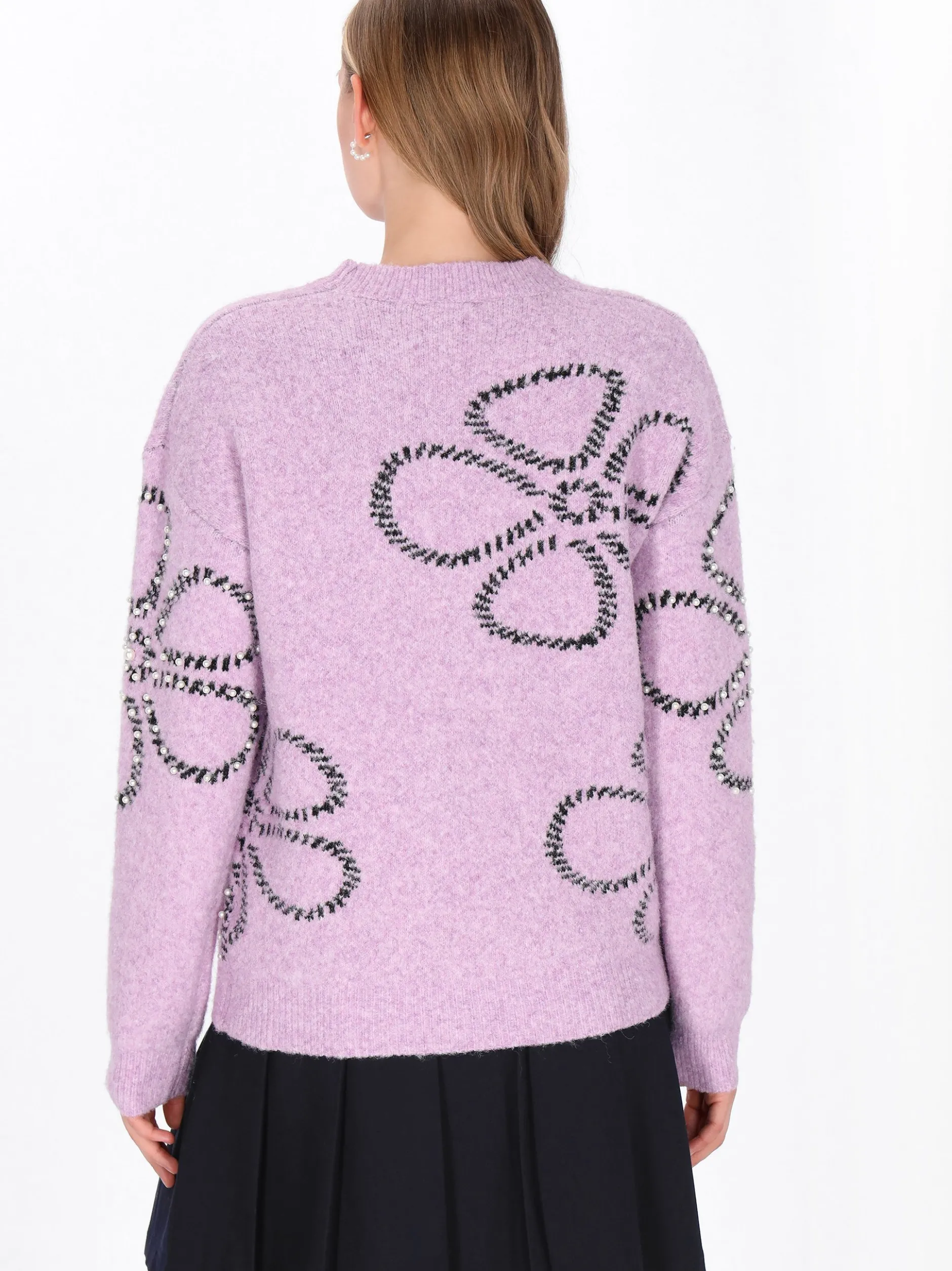 MyMo Damen Pullover in lila - Ausschnitt: Rundhals
