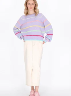 MyMo Damen Pullover in lila - Ausschnitt: Rundhals