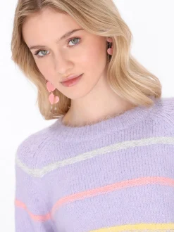 MyMo Damen Pullover in lila - Ausschnitt: Rundhals