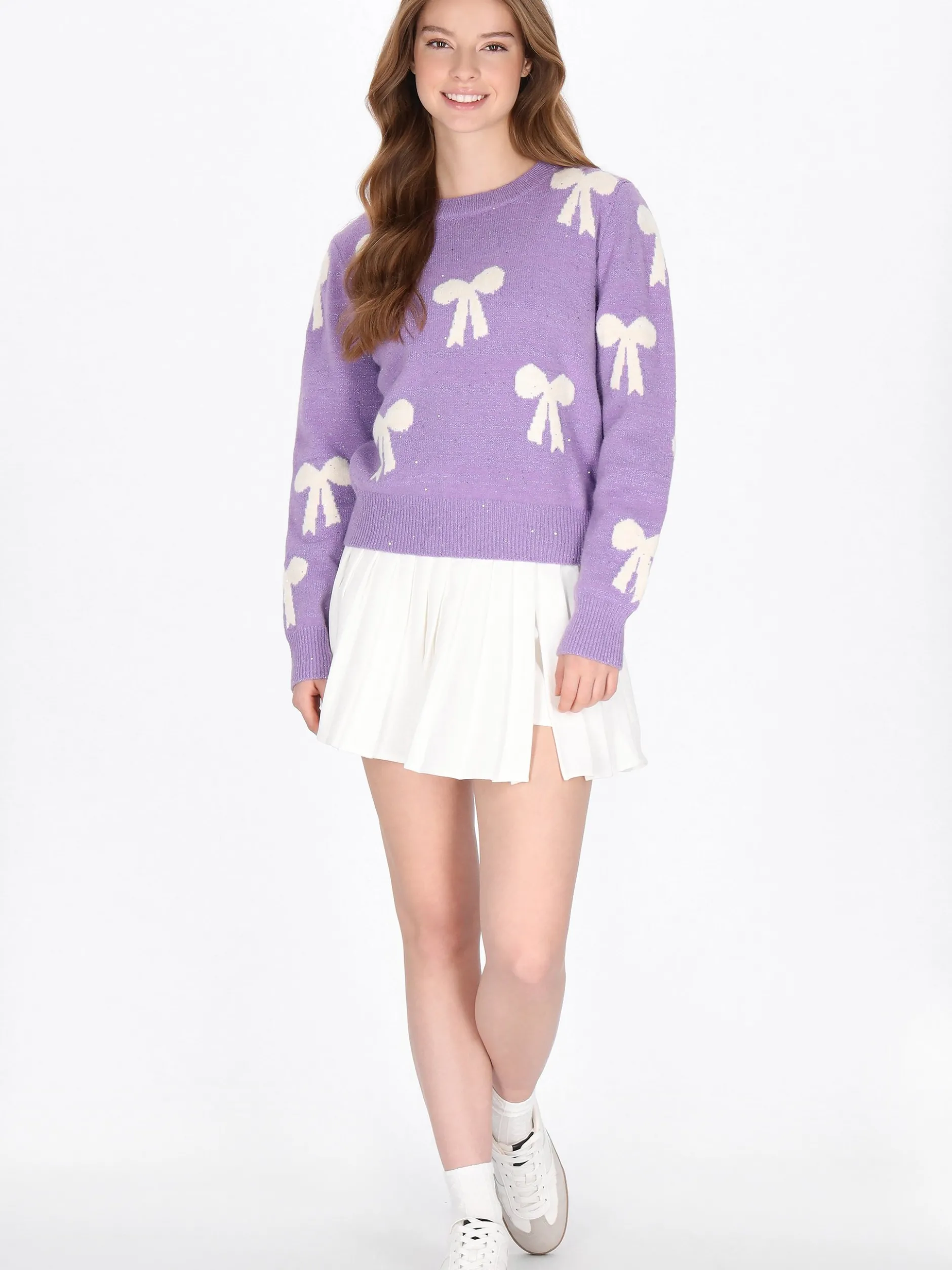MyMo Damen Pullover in lila - Ausschnitt: Rundhals