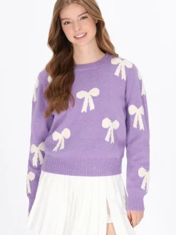 MyMo Damen Pullover in lila - Ausschnitt: Rundhals