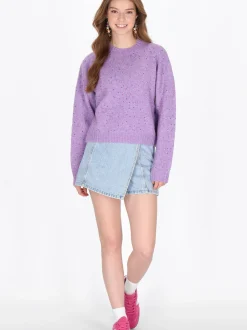 MyMo Damen Pullover in lila - Ausschnitt: Rundhals
