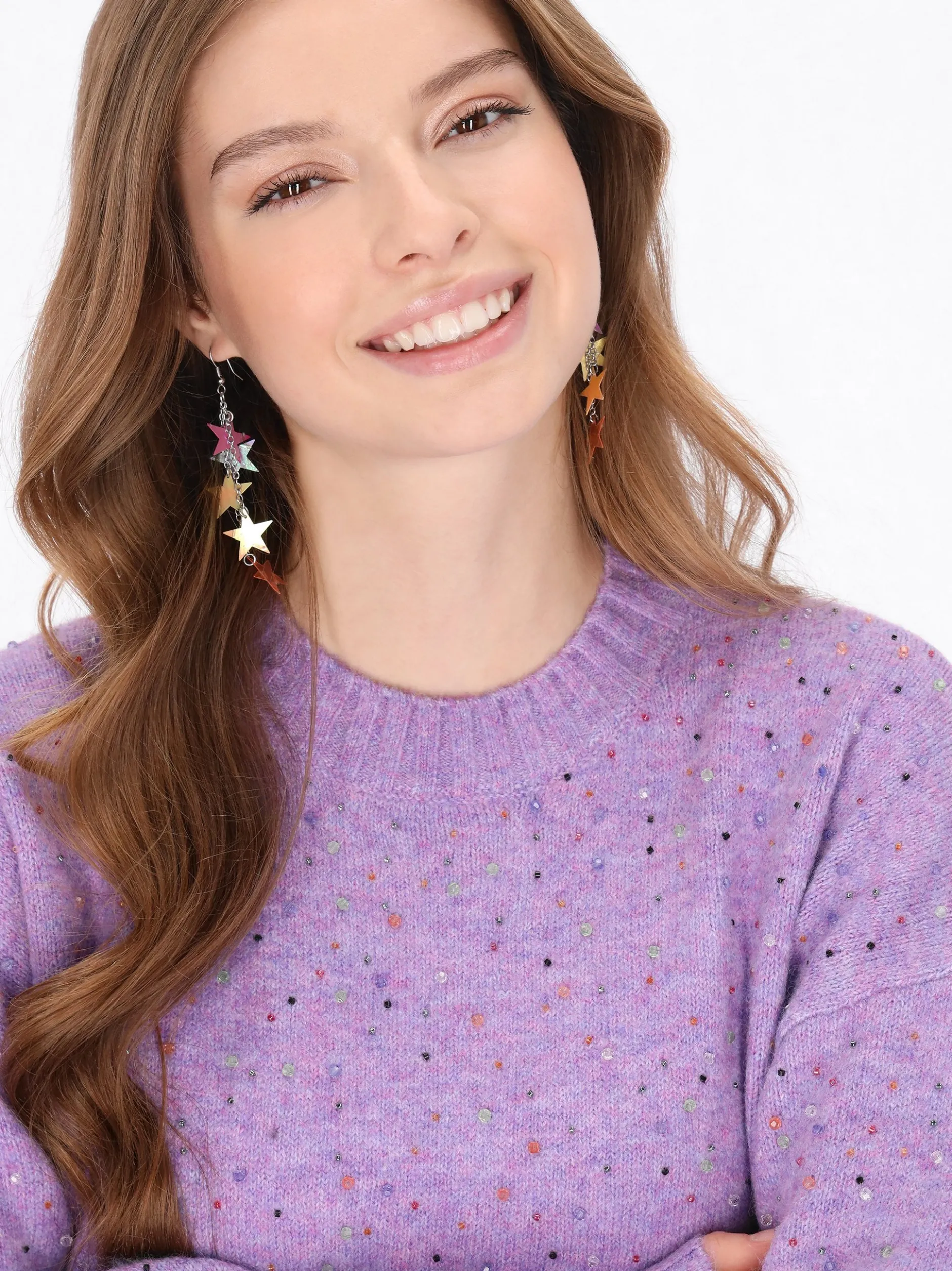 MyMo Damen Pullover in lila - Ausschnitt: Rundhals