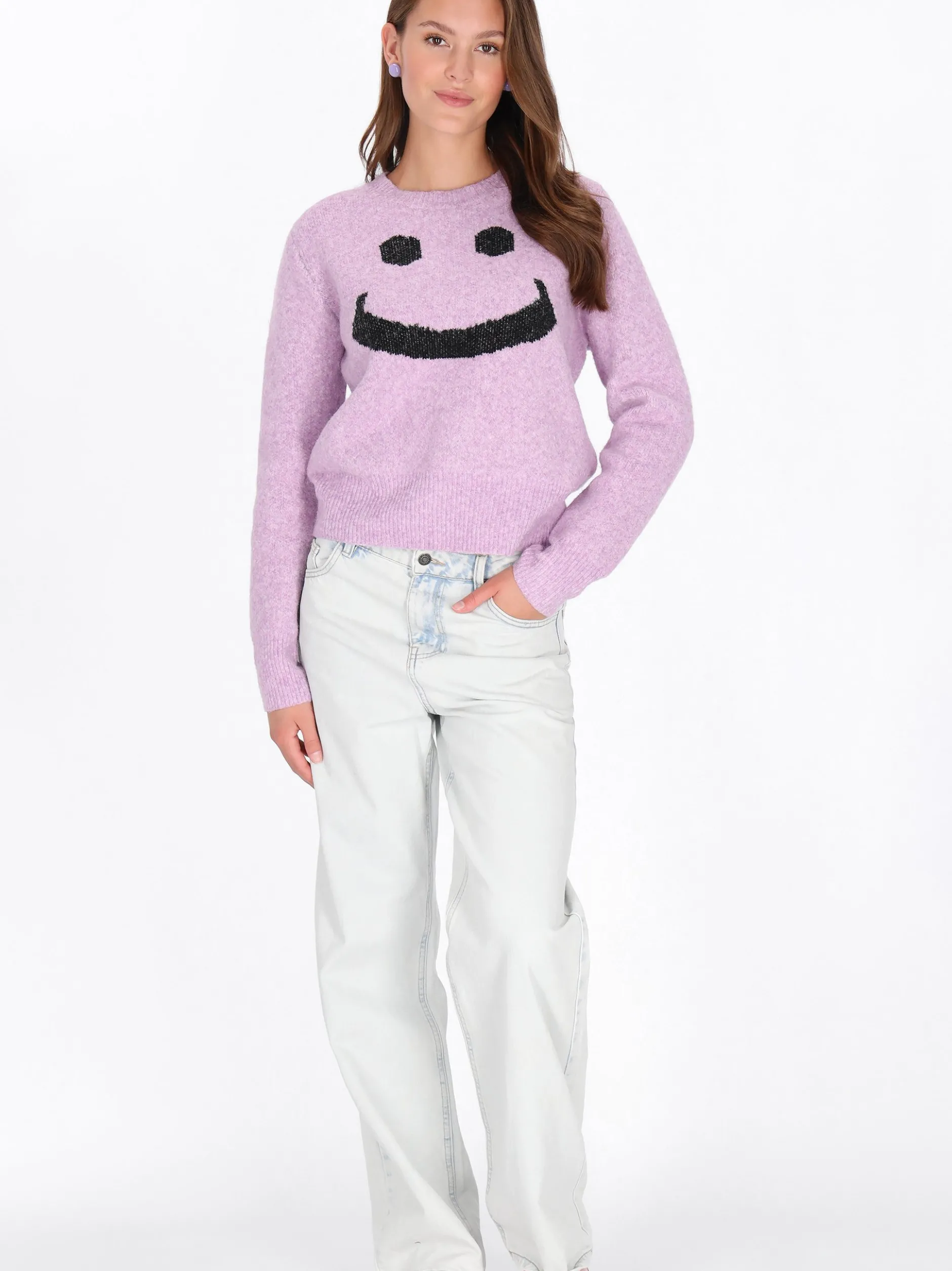 MyMo Damen Pullover in lila - Ausschnitt: Rundhals