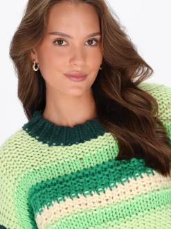 MyMo Damen Pullover in mehrfarbig - Ausschnitt: Rundhals