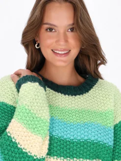 MyMo Damen Pullover in mehrfarbig - Ausschnitt: Rundhals