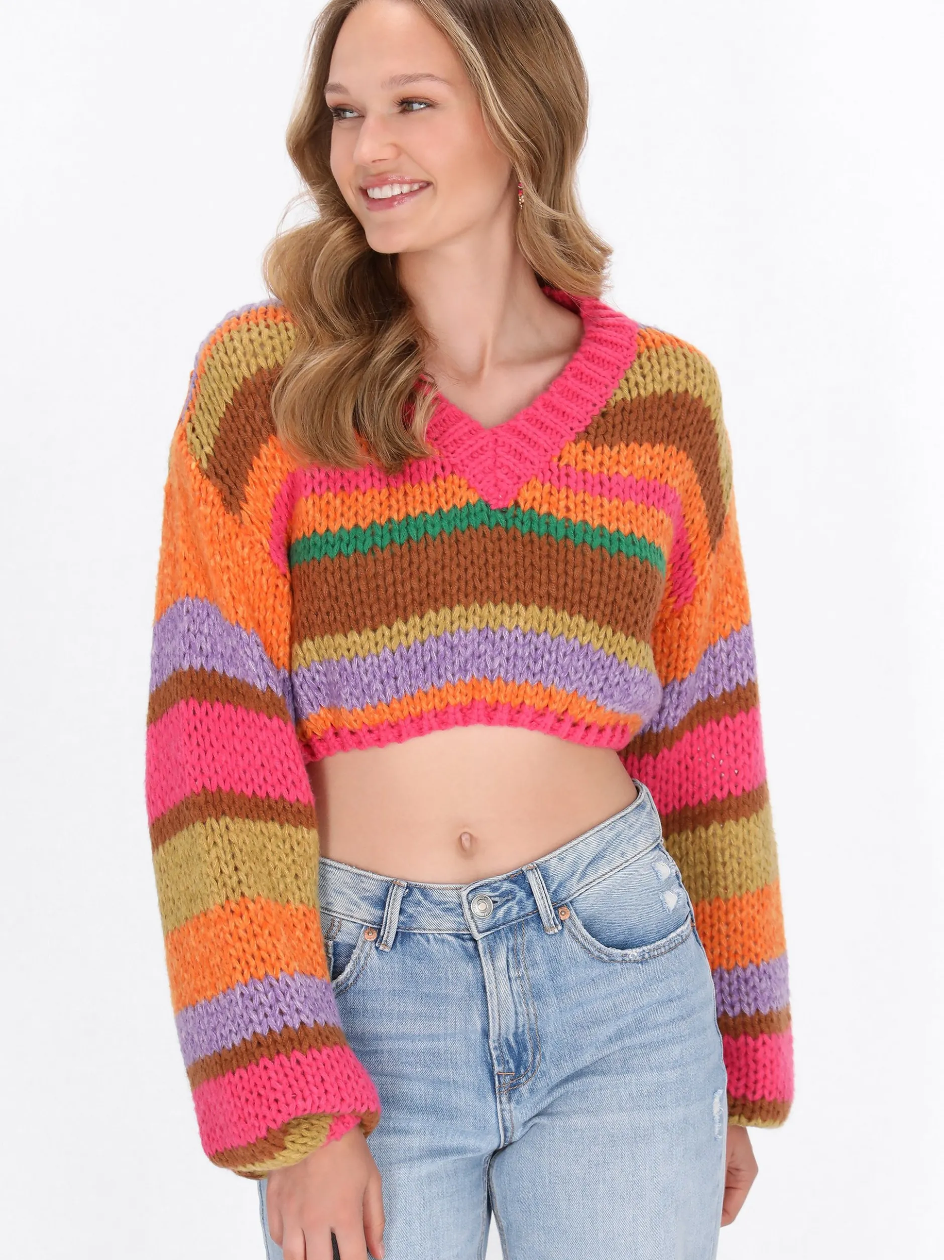 MyMo Damen Pullover in mehrfarbig