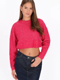 MyMo Damen Pullover in pink - Ausschnitt: Rundhals