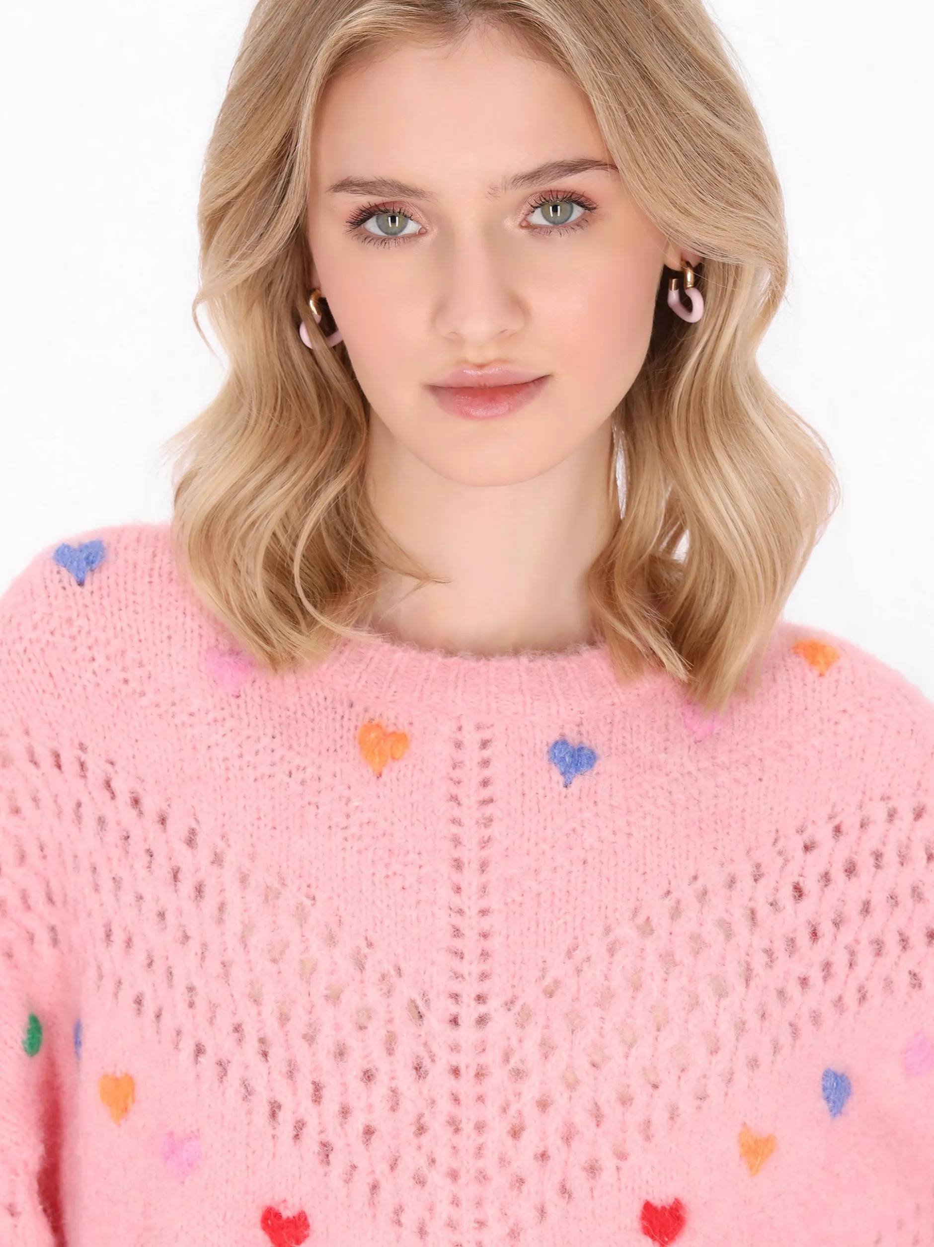 MyMo Damen Pullover in rosa - Ausschnitt: Rundhals