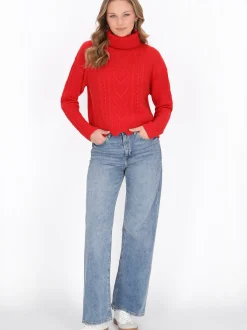 MyMo Damen Pullover in rot