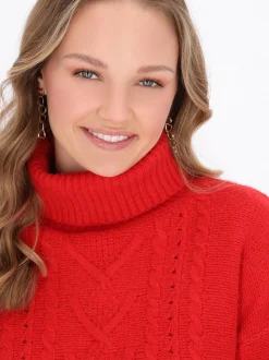 MyMo Damen Pullover in rot