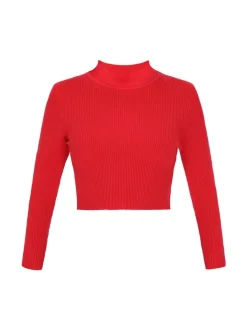 MyMo Damen Pullover in rot