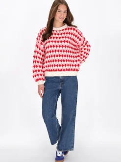 MyMo Damen Pullover in rot - Ausschnitt: Rundhals