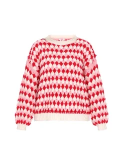 MyMo Damen Pullover in rot - Ausschnitt: Rundhals