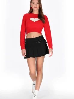 MyMo Damen Pullover in rot - Ausschnitt: Rundhals