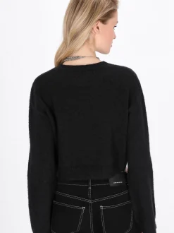 MyMo Damen Pullover in schwarz - Ausschnitt: Rundhals