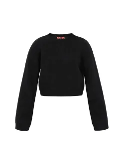 MyMo Damen Pullover in schwarz - Ausschnitt: Rundhals