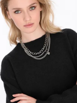 MyMo Damen Pullover in schwarz - Ausschnitt: Rundhals