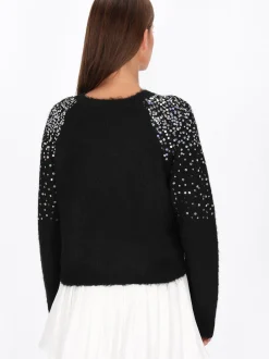 MyMo Damen Pullover in schwarz - Ausschnitt: Rundhals