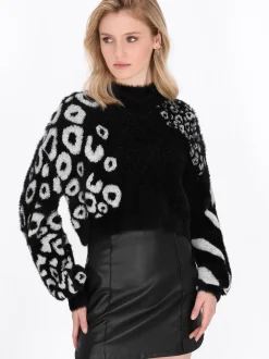 MyMo Damen Pullover in schwarz