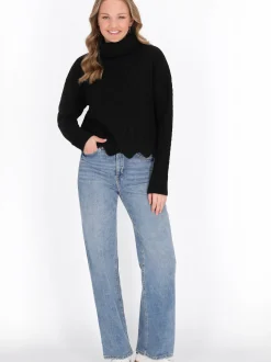 MyMo Damen Pullover in schwarz