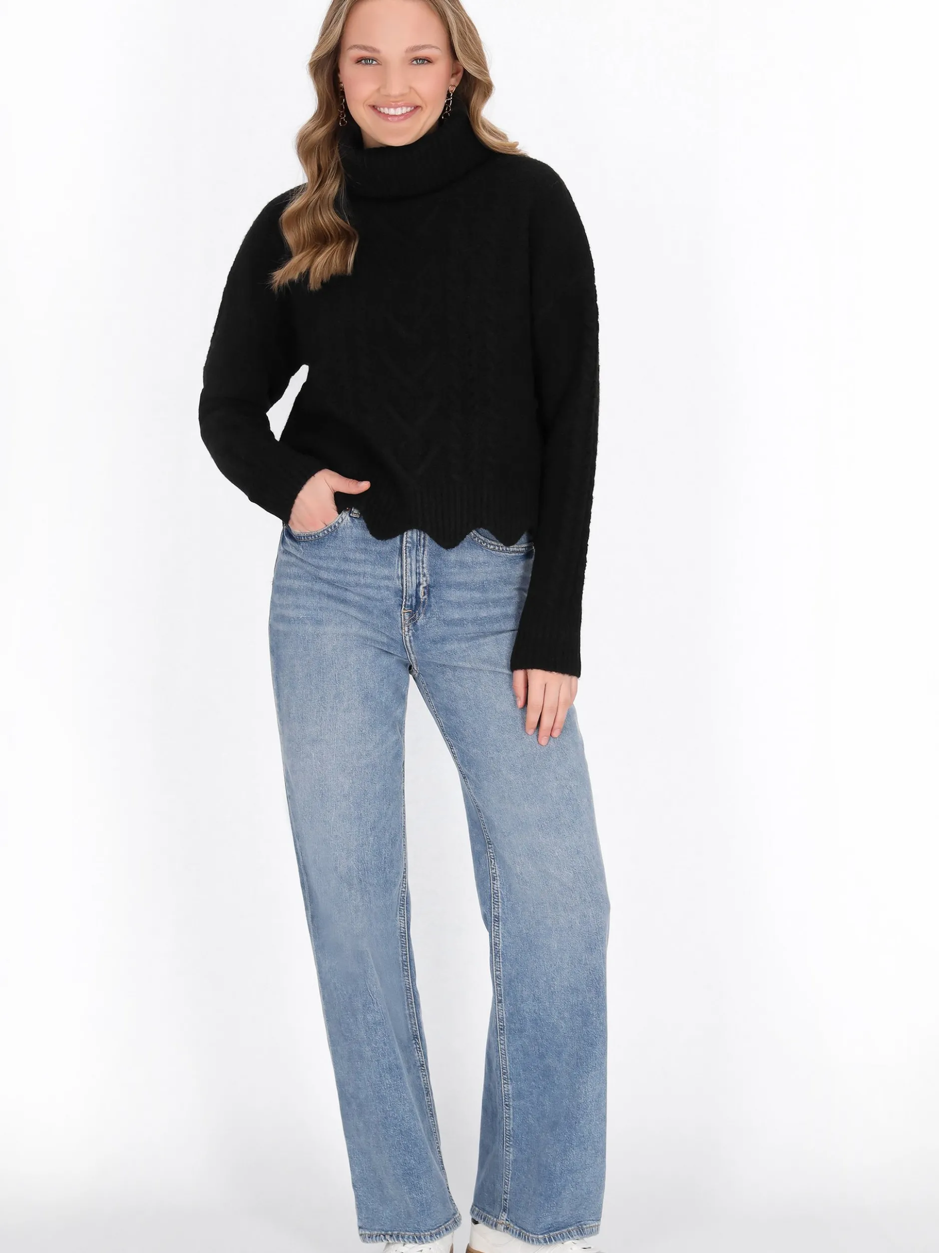 MyMo Damen Pullover in schwarz