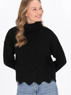 MyMo Damen Pullover in schwarz