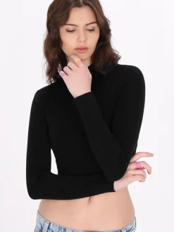 MyMo Damen Pullover in schwarz