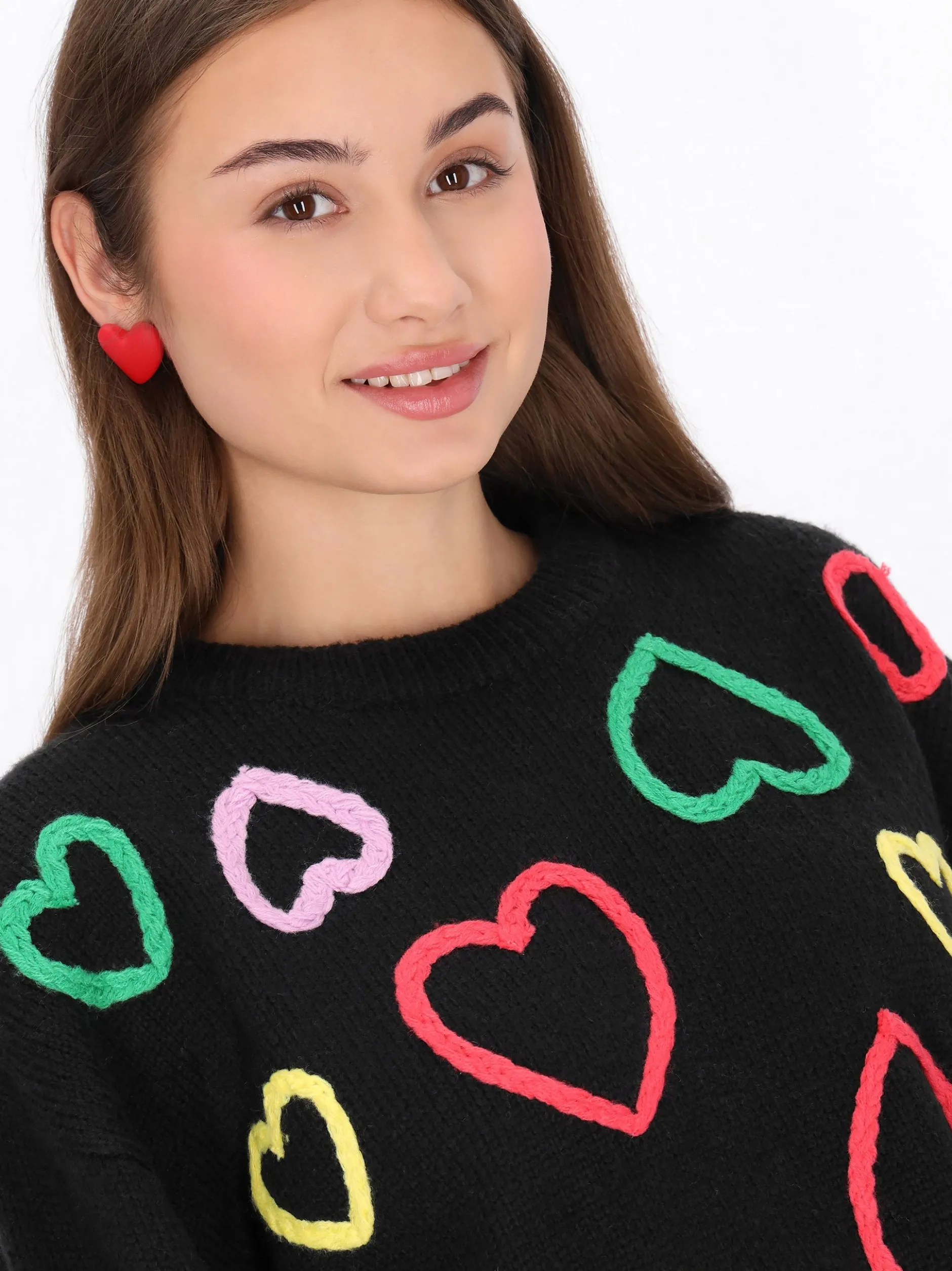 MyMo Damen Pullover in schwarz - Ausschnitt: Rundhals