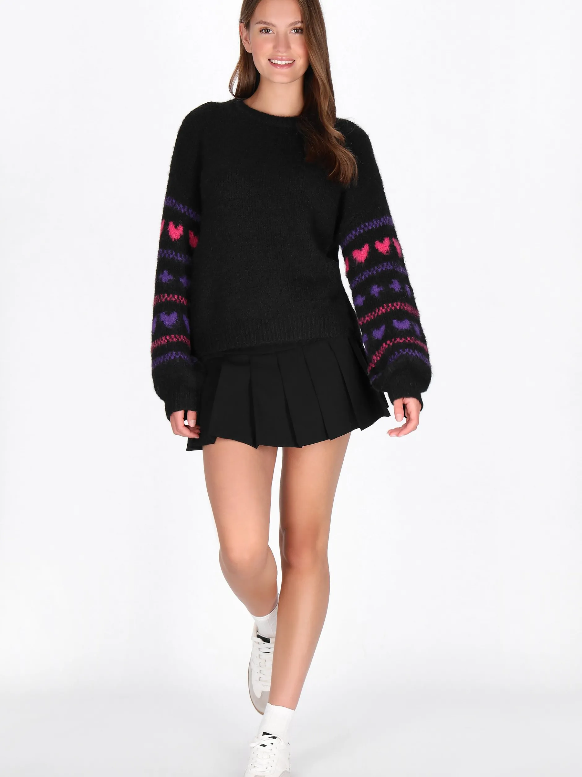 MyMo Damen Pullover in schwarz - Ausschnitt: Rundhals