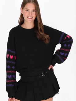 MyMo Damen Pullover in schwarz - Ausschnitt: Rundhals