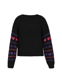 MyMo Damen Pullover in schwarz - Ausschnitt: Rundhals