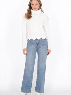 MyMo Damen Pullover in weiß