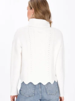 MyMo Damen Pullover in weiß