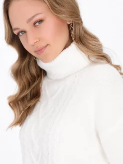 MyMo Damen Pullover in weiß