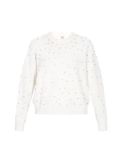 MyMo Damen Pullover in weiß - Ausschnitt: Rundhals