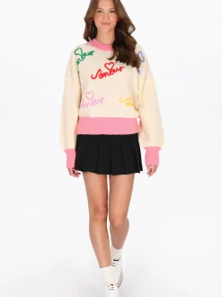 MyMo Damen Pullover in weiß - Ausschnitt: Rundhals