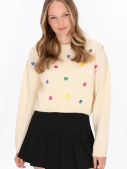 MyMo Damen Pullover in weiß - Ausschnitt: Rundhals