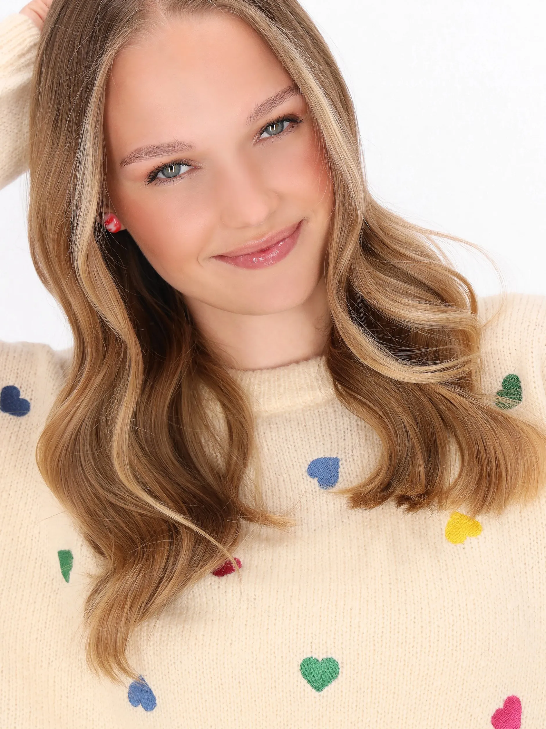 MyMo Damen Pullover in weiß - Ausschnitt: Rundhals