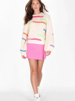 MyMo Damen Pullover in weiß - Ausschnitt: Rundhals