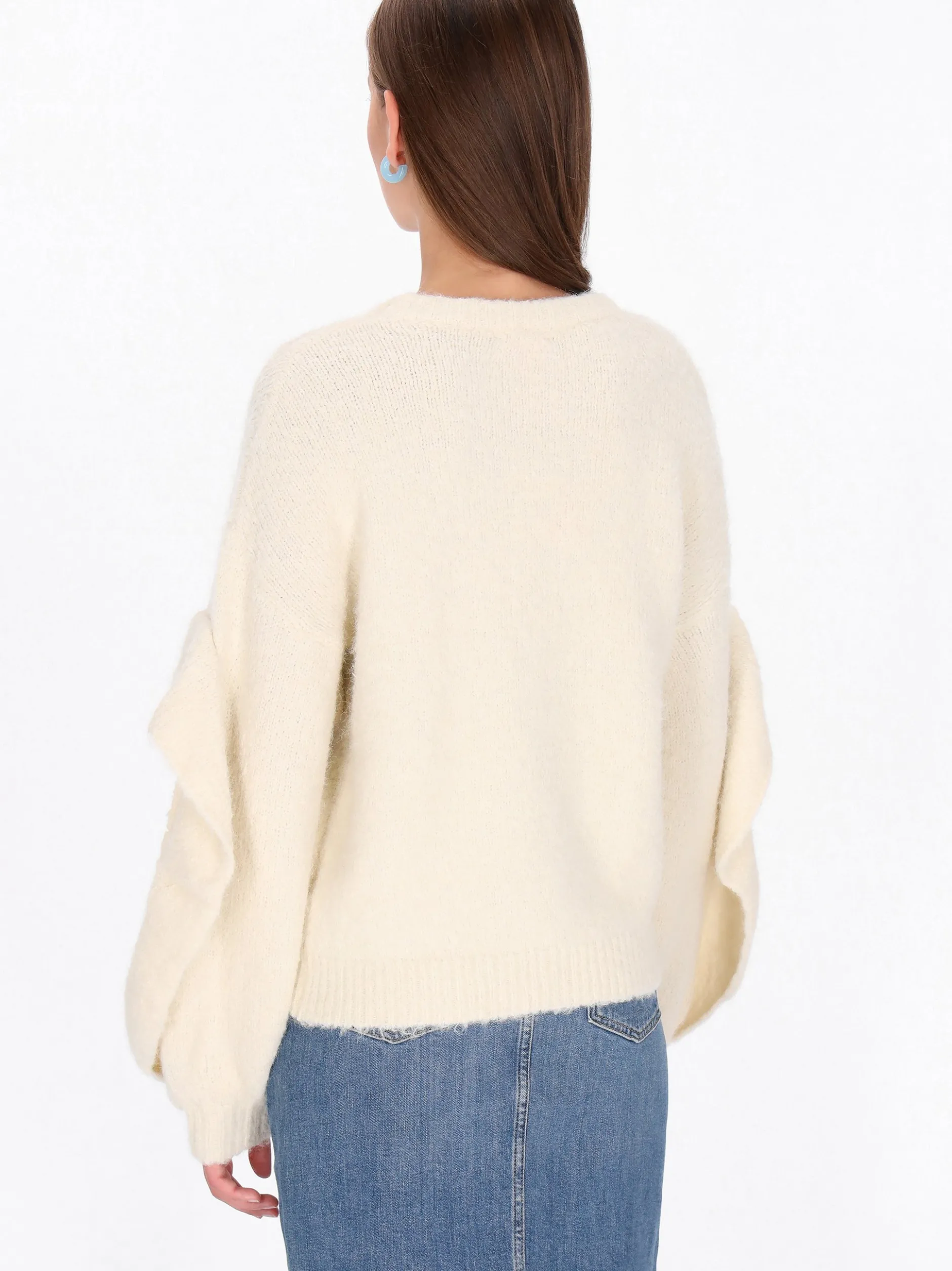 MyMo Damen Pullover in weiß - Ausschnitt: Rundhals