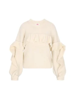MyMo Damen Pullover in weiß - Ausschnitt: Rundhals
