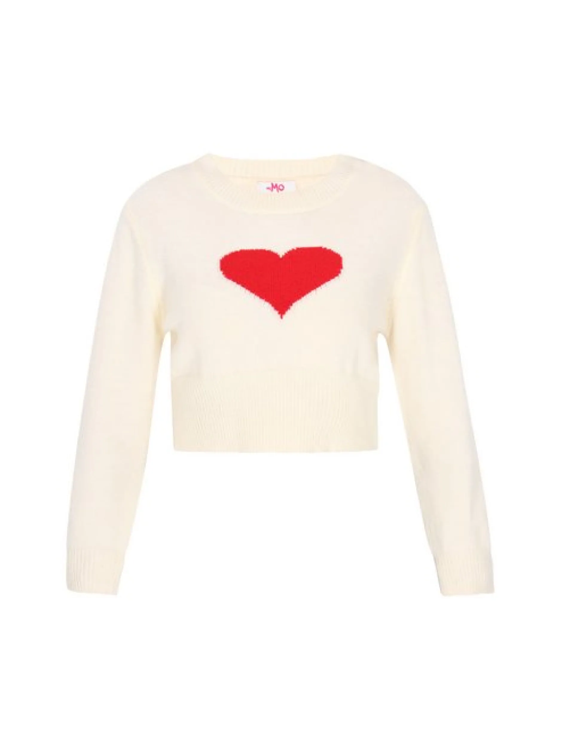 MyMo Damen Pullover in weiß - Ausschnitt: Rundhals