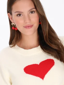 MyMo Damen Pullover in weiß - Ausschnitt: Rundhals