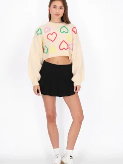 MyMo Damen Pullover in weiß - Ausschnitt: Rundhals