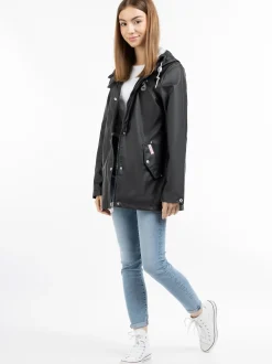 MyMo Damen Regenjacke in schwarz